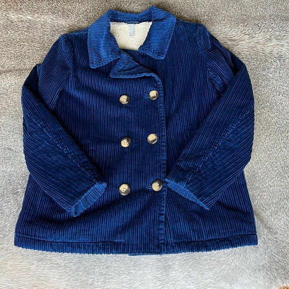 Hanna Andersson Jackets & Blazers - EUC Hanna Andersson Royal Corduroy Sherpa Lined Button Down Jacket
